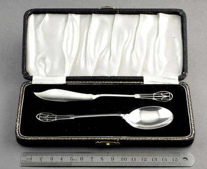 Boxed Silver Butter Knife and Jam Spoon  - Wedding Present